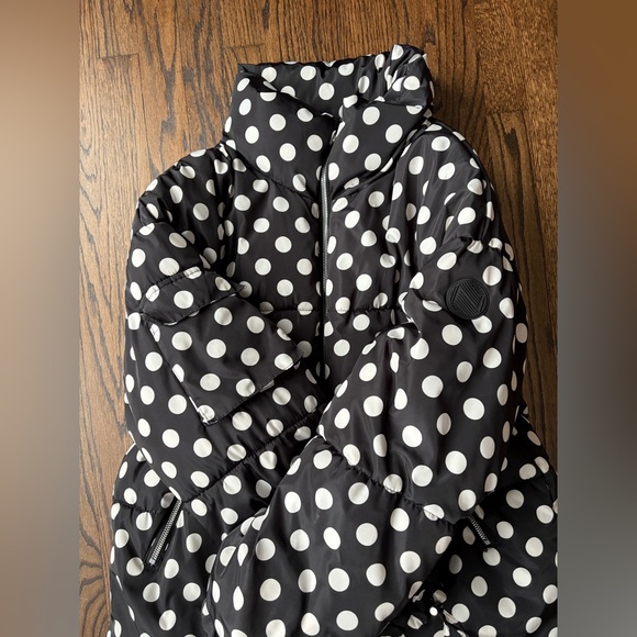 Noize Polka Dot Puffer from Anthropologie size M black and white - Picture 2 of 7
